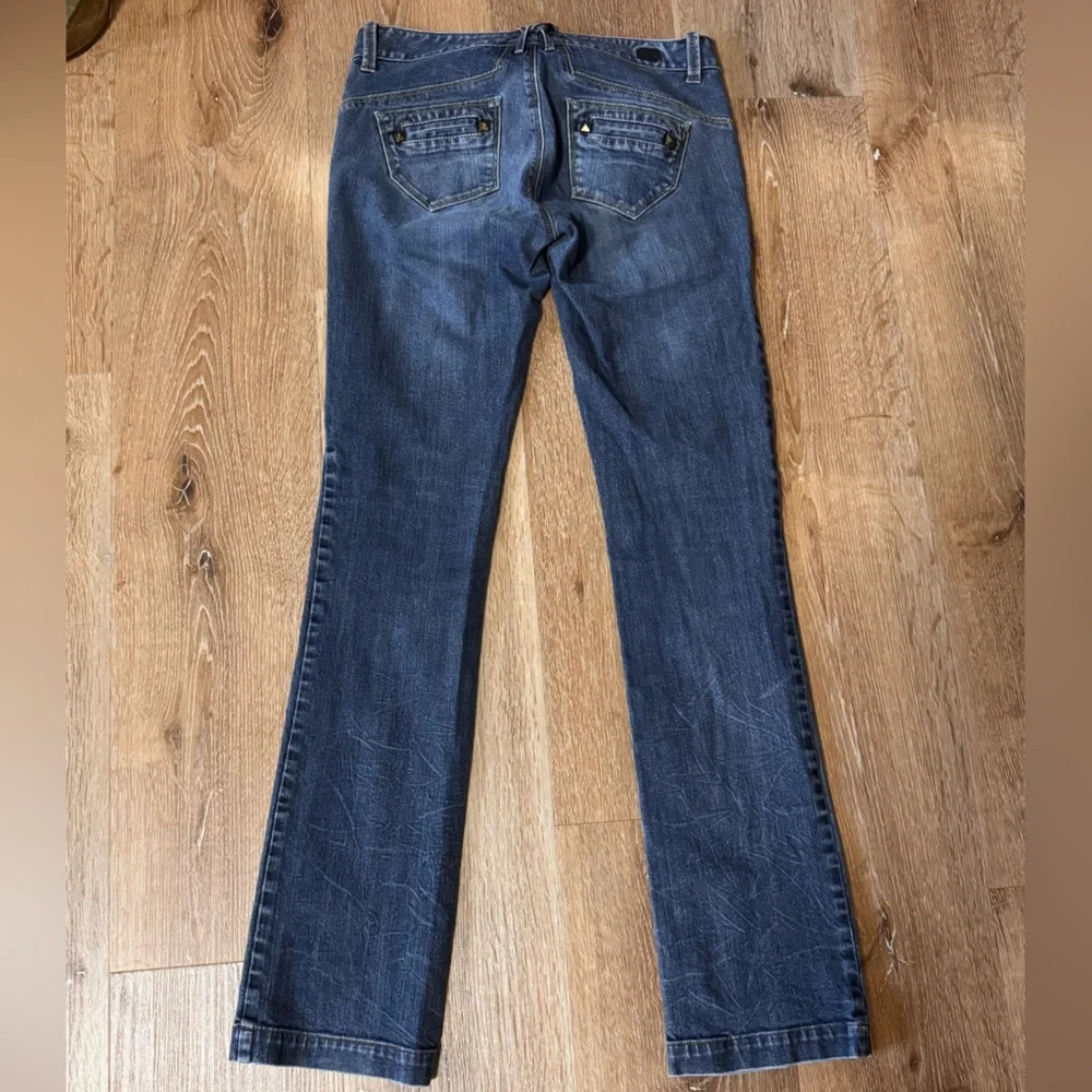 Armani Exchange Vintage Dark Blue Straight Leg Jeans w/‎ studs size 0